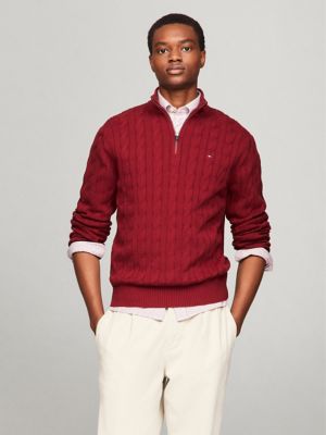 Cable Knit Quarter Zip Sweater Tommy Hilfiger