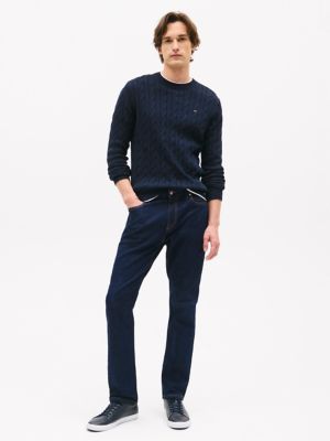 Cable Knit Crewneck Sweater, Navy
