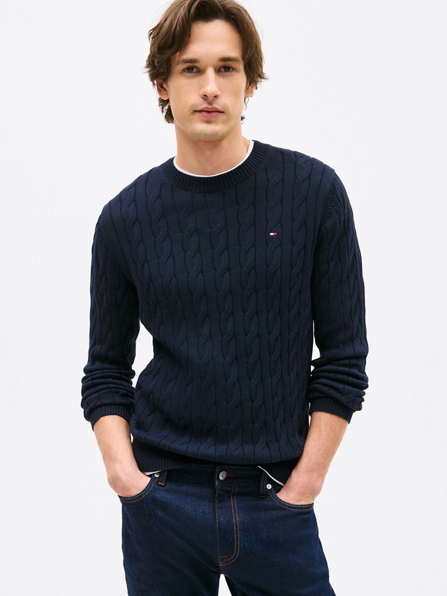 Cable Knit Crewneck Sweater