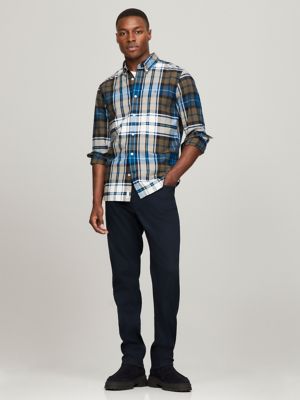 Tommy Tartan Regular Fit Oxford Shirt, Army Green Multi