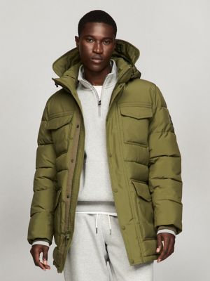 Green tommy hilfiger coat on sale