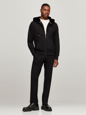 Lined Zip Hoodie, Black