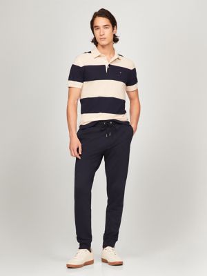 Slim Fit Rugby-Stripe Polo, Beige Heather/Navy Stripe