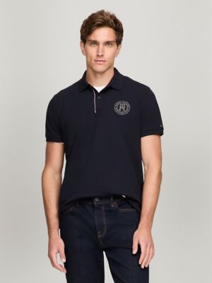 Embroidered Monogram Regular Fit Polo, Navy