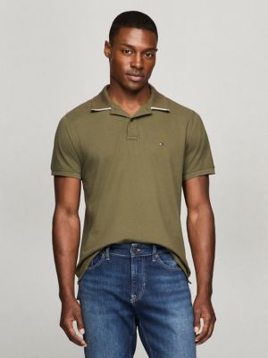 Regular Fit Under Collar Tipped Polo, Army Green