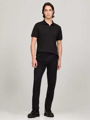 Interlock Regular Fit Zip Polo, Black