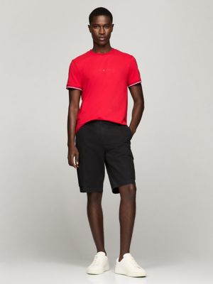 Slim Fit Tommy Logo Tipped T-Shirt, Primary Red