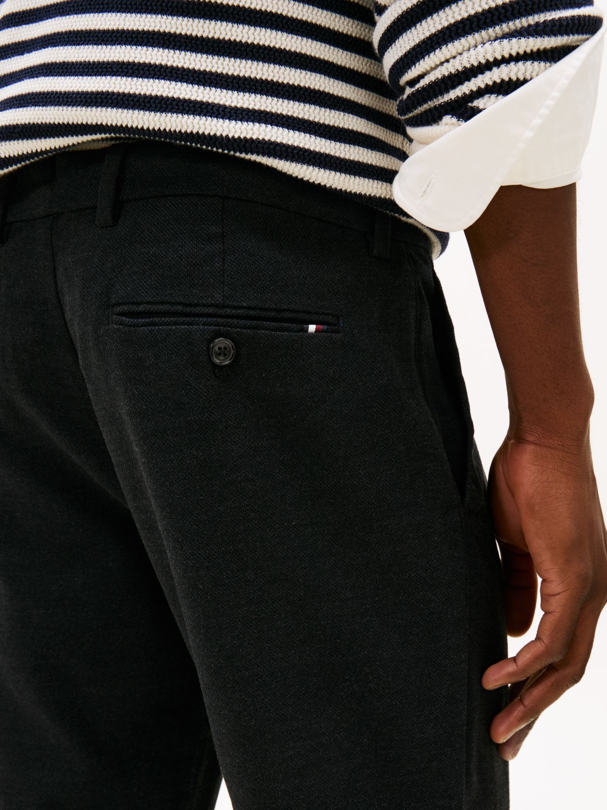 Brushed Knit Slim Trouser — Navy
