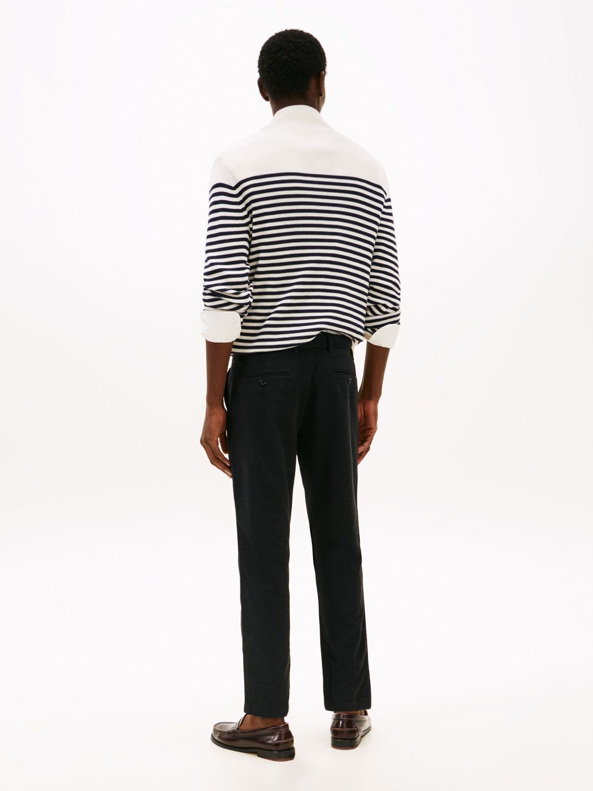 Brushed Knit Slim Trouser — Navy
