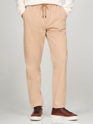 パンツ CHINO TROUSERS GARMENT DYED size2 Men's Beige Garment Dyed Cotton Stretch Slim Fit Chinos