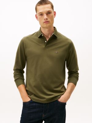 Regular Fit 1985 Long-Sleeve Polo, Army Green