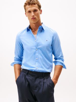 THFlex Slim Fit Poplin Dress Shirt, Romantic Blue