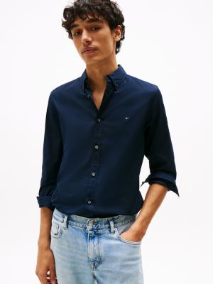 THFlex Slim Fit Poplin Dress Shirt, Navy