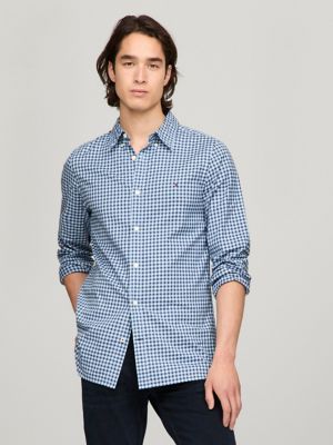 Gingham shirt blue hotsell