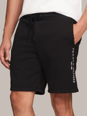 Embroidered Tommy Logo Sweatshort, Black