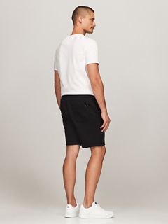 Embroidered Tommy Logo Sweatshort — Black 4