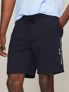 Embroidered Tommy Logo Sweatshort — Navy 1