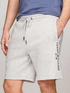 Embroidered Tommy Logo Sweatshort — Grey Heather 1