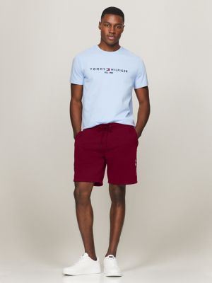 Embroidered Tommy Logo Sweatshort, Rouge