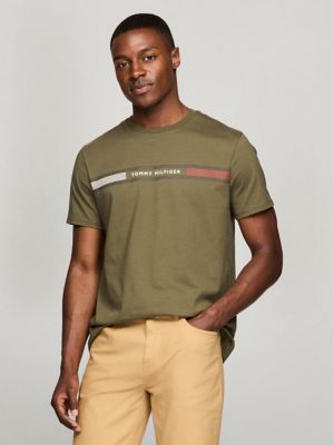 Tommy hilfiger green striped shirt sales