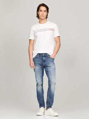 Tommy Stripe Graphic T-Shirt, Optic White