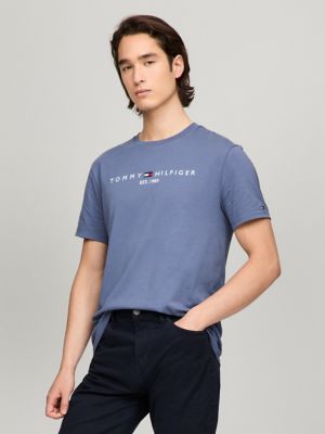 Embroidered Tommy Logo T-Shirt, Bank Blue