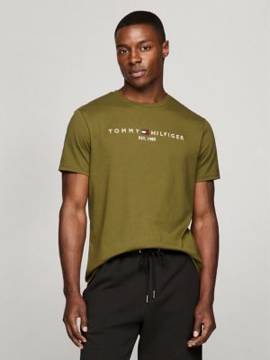 Embroidered Tommy Logo T-Shirt, Army Green
