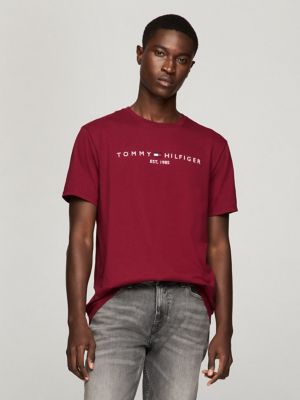 Embroidered Tommy Logo T-Shirt, Rouge