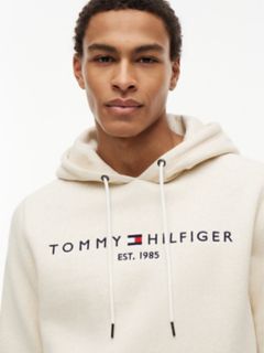 Embroidered Tommy Logo Hoodie — Beige 3