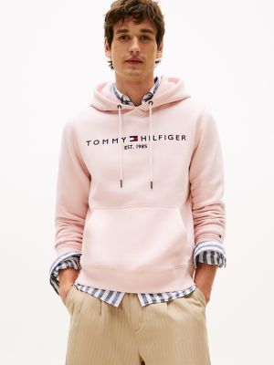 Embroidered Tommy Logo Hoodie, Whimsy Pink
