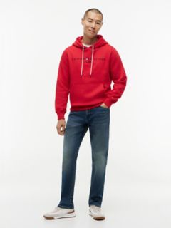 Embroidered Tommy Logo Hoodie — Primary Red 2