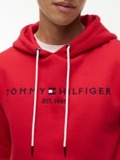 Embroidered Tommy Logo Hoodie — Primary Red 3