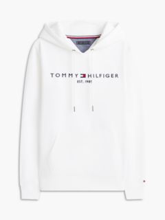 Embroidered Tommy Logo Hoodie — Fresh White 6