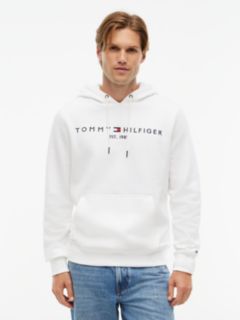 Embroidered Tommy Logo Hoodie — Fresh White 1