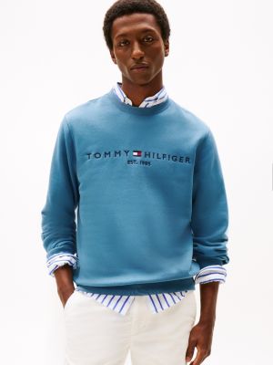 Embroidered Tommy Logo Sweatshirt, Dusty Indigo