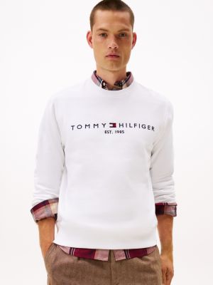 Embroidered Tommy Logo Sweatshirt, Fresh White