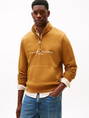 Embroidered Tommy Logo Quarter-Zip, Country Brown