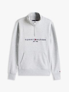 Tommy Logo Quarter-Zip Sweatshirt — Grey Heather 5
