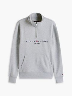 Tommy Logo Quarter-Zip Sweatshirt — Grey Heather 6