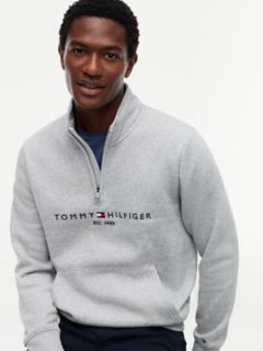 Tommy Logo Quarter-Zip Sweatshirt — Grey Heather 3