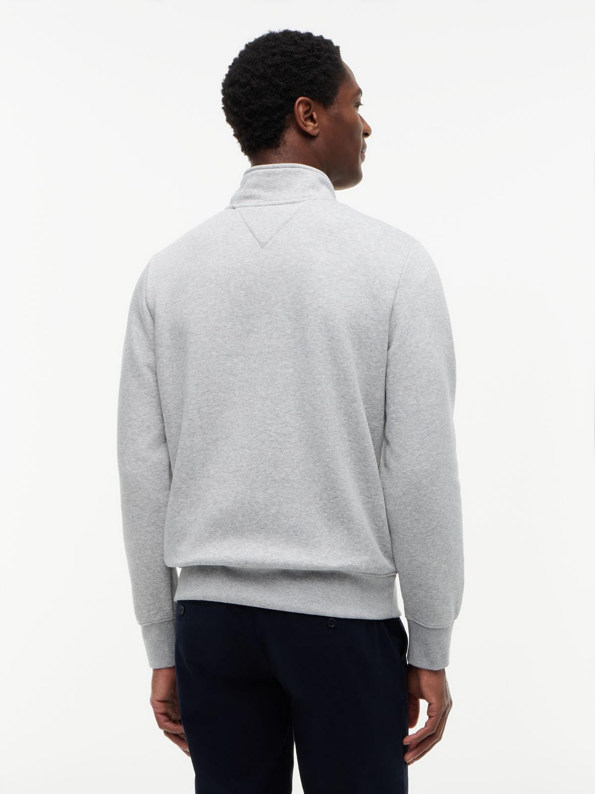 Tommy Logo Quarter-Zip Sweatshirt — Grey Heather