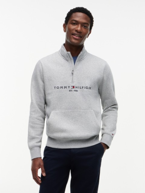 Мужские худи Tommy Hilfiger Tommy Logo Quarter-Zip Sweatshirt