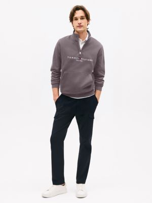 Embroidered Tommy Logo Quarter-Zip, Shady Stone