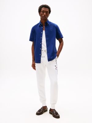 Pantalon en molleton à logo Tommy, blanc frais