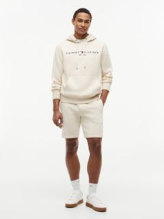Embroidered Tommy Logo Sweatshort — Beige 2