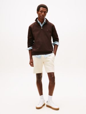 Embroidered Tommy Logo Sweatshort, Beige