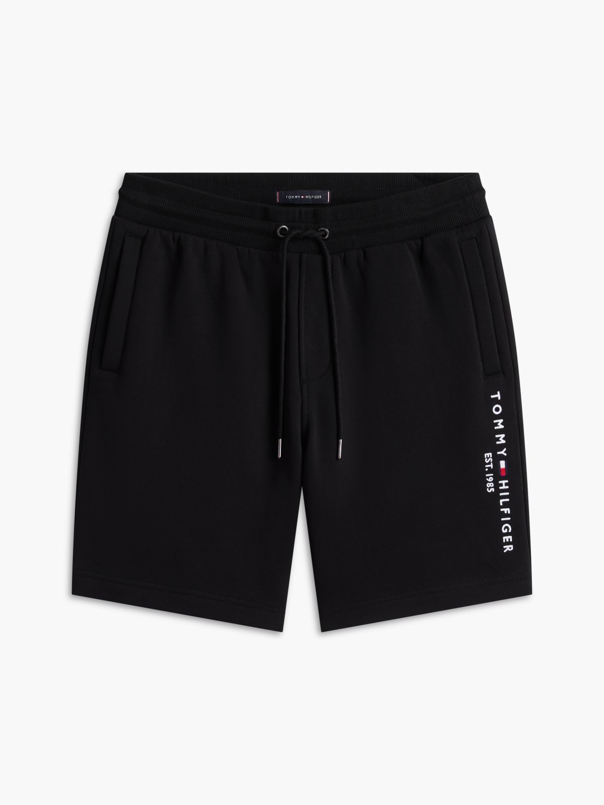 Embroidered Tommy Logo Sweatshort — Black