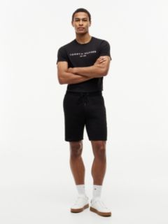 Embroidered Tommy Logo Sweatshort — Black 2