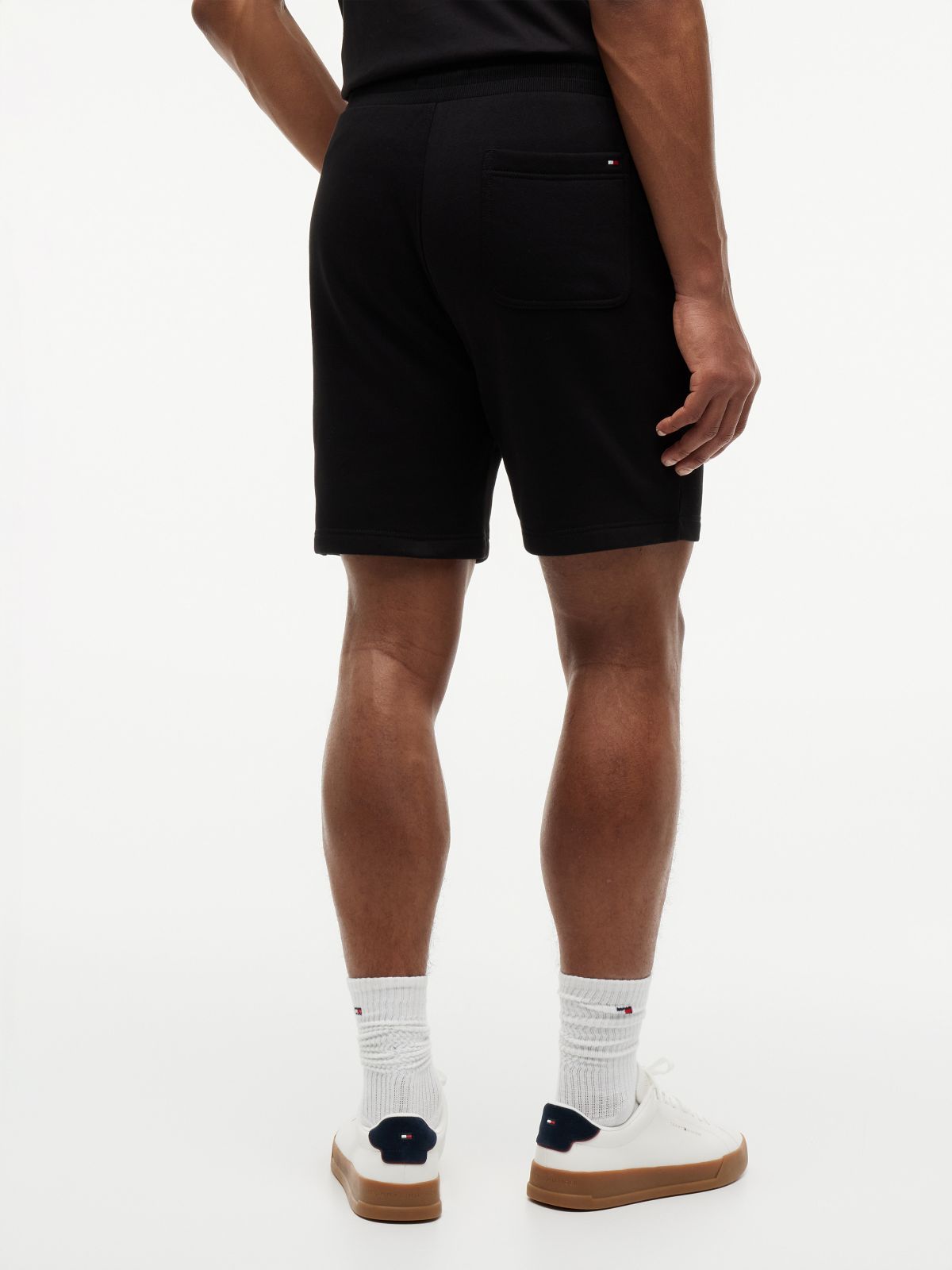 Embroidered Tommy Logo Sweatshort — Black