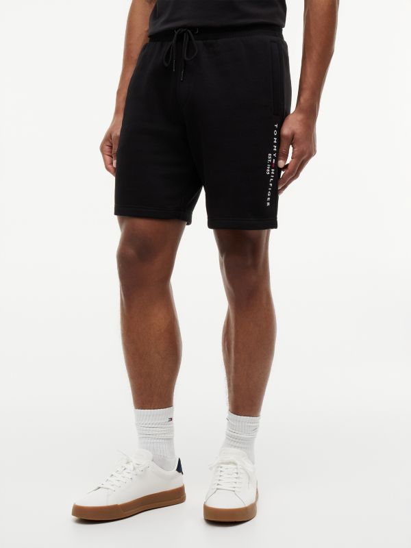 Embroidered Tommy Logo Sweatshort — Black